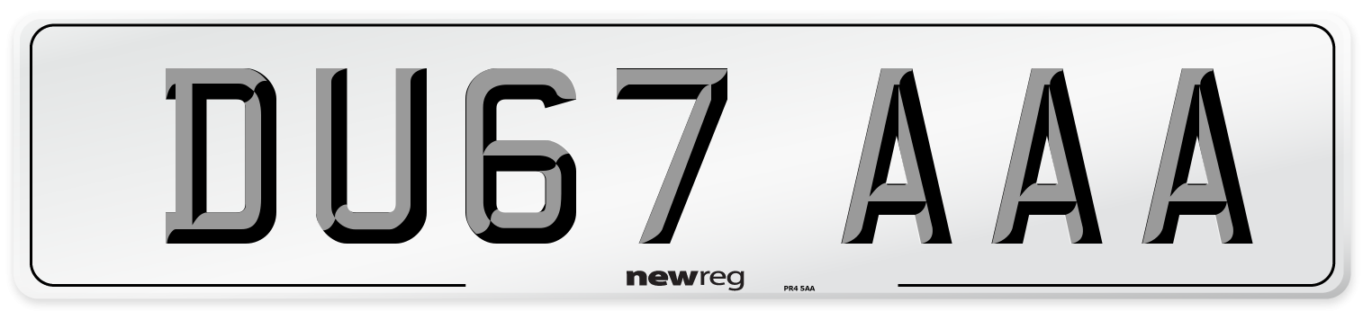 DU67 AAA Number Plate from New Reg